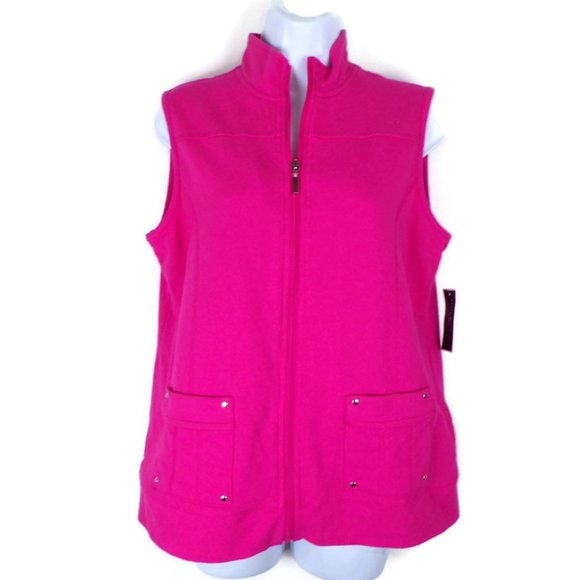 Karen Scott Sport Zip Up Vest Petite Med 2214 - Picture 1 of 7